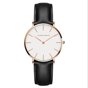36MM Simple Womens Watches Accurate Quartz Unisex Watch Comfortable Leather Strap or Nylon Band Wristwatches222S