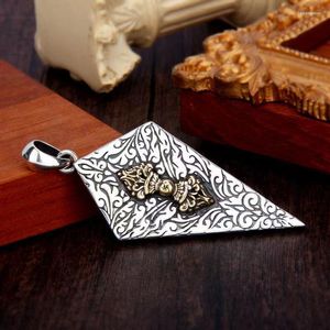 Pendant Necklaces QN Silver Color Grass Pattern Vajra Pestle Obelisk God's Eye Women Personality Trendy Fashion Jewelry