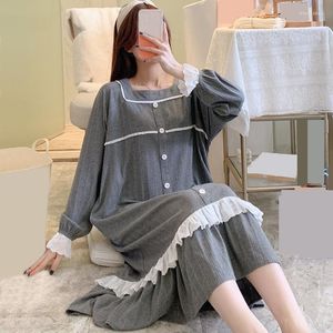 Women's Sleepwear Long Sleeve Nightgown Spring Summer Lady Nightdress Bathrobe Lingerie Women Dressing Gown Sleepdress Loungewear