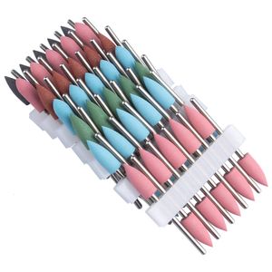 Nail Manicure Set 10pcs Nail Drill Bits Silicone Milling Cutter for Manicure Eletric Files Machine Accessories Nail Buffer Polisher Grinder Tool 230925