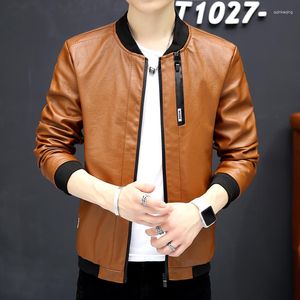 Men's Fur JTFAN Spring And Autumn 2023 Classic Style Motorcycling PU Leather Jackets Men Slim Male Motor Jacket Clothes