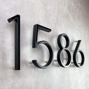 Garden Decorations 142mm Floating Exterior House Numbers Modern Number Signs on the Door Large Black Apartment Address and Mailbox Plate #0-9 230925