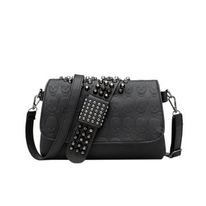 Vintage Marke Niet Designer Umhängetasche Frauen Schulter Crossbdoy Tasche Mode Schädel Punk Tasche Damen Flap Handtaschen