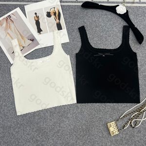 Sexy Slim Knitted Vest Women Bow Lace Knitwear Fashion Brand Sleeveless Sweater Vest Lady Camisole