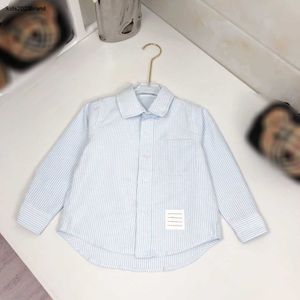 Designer Baby Shirt Washed Cotton Fabric Kids Lapel Jacket Storlek 100-160 cm Fashion Stripe Design Barnblusar Sep 25