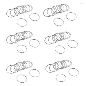 Keychains 60x kvalitet 50mm nyckelring split ring set tunga stora nickelnyckel slinga spratt hoop