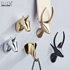 Porta asciugamani ELLEN Ganci per stoffa per animali Appendiabiti da parete Decora Porta accappatoio Gancio per bagno dorato Appendiabiti creativo Appendiabiti per camera da letto ELF105 230926