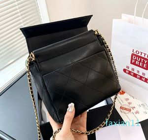 Folding Gift Box High Quality Handbags Famale Metal Designer Bag Black Clamshell Chain Bags Cross Body Gem