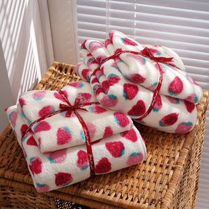 Badhandduk Mikrofiber Badhandduk Strawberry Printing Face Handduk Daglig vuxen Kids Tecknad absorption Handdukar stora handduk Hushållshandduk Set 230926