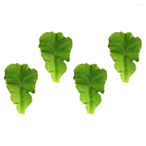 Party Decoration 4 Pcs Fake Vegetables Household Decor PU Food Lettuce Leaf Model Simulation Models Decorative Simulated False Kitchen