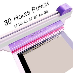 Other Desk Accessories 1 Pcs Selling 30 Holes Punchersliding Light Duty Paper Punch A4 B5 A5 A7 B7 A6 B6 Large Capacity 5 Sheets Hole 230926