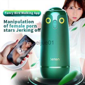 Masturbators Automatisk manlig Masturbation Cup App Remote Control Men Masturbator Vibration Vibration Silicone Vagina Sex Toy Pocket Pussy X0926