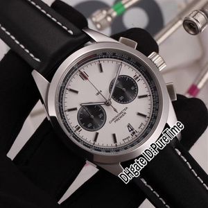 New Premier B01 AB0118221G1P2 VK Quartz Chronograph Mens Watch Steel Case White Dial Subdial Black Leather White Line Pureti261k