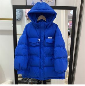 Mulheres para baixo parkas inverno casaco com capuz comprimento médio cintura envolta moda temperamento engrossado jaqueta pão de pato branco 230925