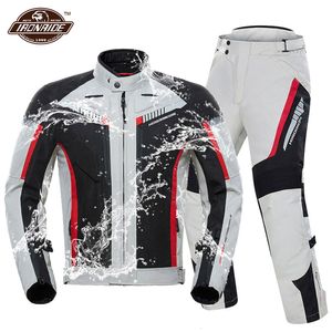 Erkek Ceketler Herobiker Su Geçirmez Motosiklet Ceketi Adam Yarış Takımı Giyilebilir Motosiklet Jacketmotorccle Pants Moto Set EVA Koruma 230925