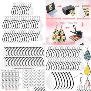 Dingle ljuskronor örhängen 50 uppsättningar sublimation tomma trä örhängen krokar hoppringar teardrop form för kvinnor tjej diy smycken nyckelchai dhpws