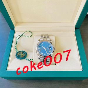 Specially made waterproof 41MM Blue Roman Dial Ref 126334 Full Set Box Papers Mechanical Automatic BF Men's watch with box Me212e