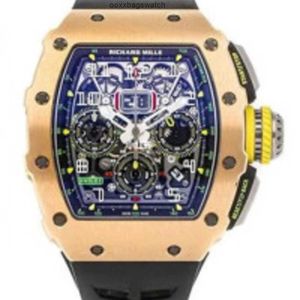 Mills Na ręce zegarki Richardmill zegarki Automatyczne zegarki sportowe mechaniczne RM11-03 RG Miesiąc Timer 18k Rose Gold Men Watch 2023 Complete Set HBMG