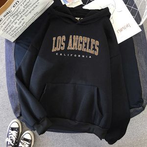 ロサンゼルスカリフォルニア米国都市ヒョウレオパードレオンフーディーファッションクルーネック服ヒップホップストリートウェアソフトクルーネック女性パーカー230915