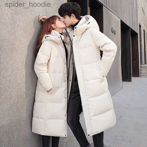 Parkas masculinas para baixo 2023 novas mulheres masculinas x-long grosso inverno) jaquetas quentes femininas coreano fino ajuste 90% pato branco para baixo casaco branco l230926