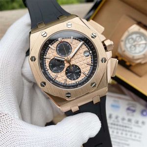 Men Watches Luxury Fashion Mens Rubber Watch Band 44cm Automatic Mechanical Movement Sapphire Clock Gold Silver Leisure Wrist Watch