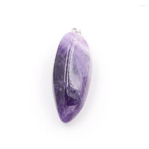 Pendant Necklaces Silver Plated Irregular Shape Natural Amethysts Stone Section Agates Jewelry