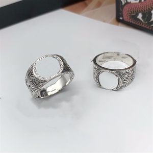 S925 STERLING Silver Ring King King Yılan Çizgili Kişilik Çift Yüzük Moda Takı287W