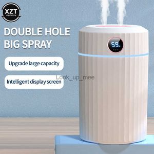 Humidifiers 2L Double Spray Air Humidifier With Humidity Display Office Home Anion Essential Oil Diffuser USB Cold Fog Machine YQ230926