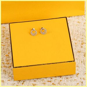 Gold Hoop örhängen Designers Diamond Stud Earrings With Box F Earring With Original Box For Lady Women Lovers Jewelry 925 Silver 2272U