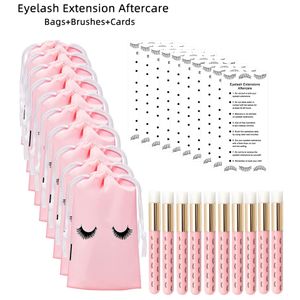 Makeup Tools Lash Aftercare Kit Bags Eyelash Extension Supplies Wholesale Lashes Extensions After Care Bag Instruction Cards Cleaning Brushes 230925