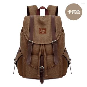 Backpack Fashion Men's Vintage Canvas School Bag Travel S Large Capacity 14 '' Laptop