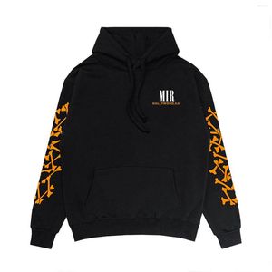 Men's Hoodies Fashion Men Women Sweatshirts High Street Letter Bone Print Oversized Cotton Casual Hooded Pullover Hip Hop