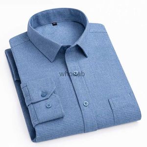 Camicie eleganti da uomo Camicia di flanella da uomo casual business di alta qualità per uomo manica lunga 100 puro cotone morbido comfort slim fit uomo S4xl Yq23