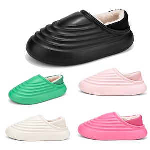 Designer cotton shoes Winter high heels thick sole cotton slippers triple white black pink women fur snow sandal womens sneakers