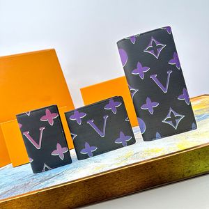 Topp läderdesigners Kvinnor plånböcker Korthållare Fashion Flower Letters Purse Clutch Plånbok S MAN Väskor med låda tre storlekar