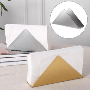 Storage Bottles Triangle Napkin Holder Organizer Container Paper For Car Dining Living Room Gold