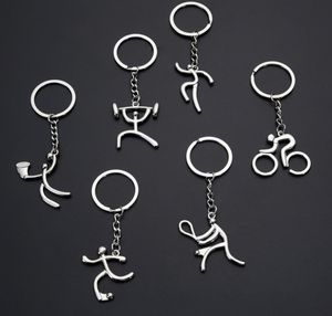 Schlüsselanhänger Kreativer Metallsport Fahrrad Laufen Gewichtheben Fußball Basketball Geschenke3002370