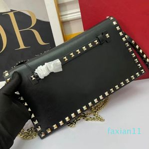 Handbag Riveted Punk Calfskin Square Fashion Designer Size Female EnvelopeCover Chain Star Same Model Portable Shoulder Bag