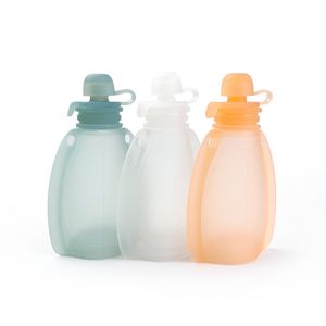 Sacchetto di purea in silicone riutilizzabile per alimenti per bambini, spuntino, sacchetto per spremere il succo, 120 ml, contenitore per alimentatore portatile senza BPA, per bambini piccoli