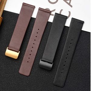 Universal Brand Ultra-thin Soft Leather Watch Strap With 18 20 22mm Foldable Buckle Cowhide Strap