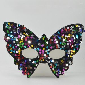 Fontes de festa princesa masquerade máscara de olho adulto fantasia palco acessórios de dança feminino fascinante lantejoulas brilhantes meia face máscaras de borboleta