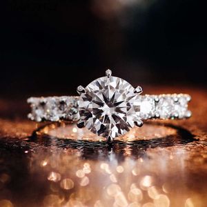Обручальное кольцо круглой огранки DEF VVS с муассанитом из серебра 10K, 14K, 18K, обручальное кольцо из цельного золота с 3-сторонними камнями
