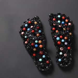 Slippers Massage slippers sole particles health foot therapy indoor home bathroom anti-skid bath quick drying home health slippers 230926