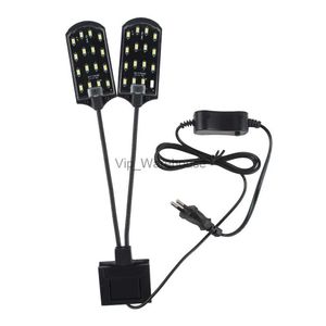 Grow Lights X7 EU Plug Dual Head Супер яркий светодиодный светильник для водных растений Аквариумный светильник Растения Grow Light Водонепроницаемая клипса для аквариума YQ230926