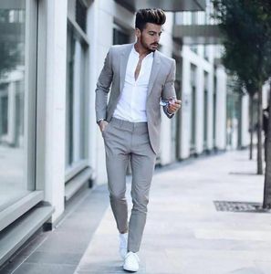 Men039s Party Wear Suits Silver Wedding Tuxedos 2020 Lastest Groom Outfit Trim Fit Brown Groomsmen Attire Two Piece JacketPan4674061