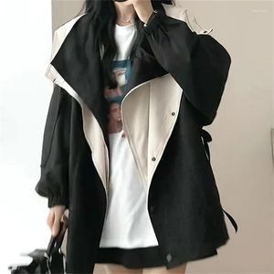 Women's Trench Coats Korean version av midjan Mid Length Jacket 2023 High-End Spring Autumn Clothes Lose Leisure Tooling Coat