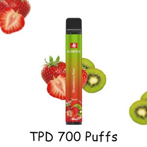 Oryginalny shenzhen Sunfire 700 Puffs Do dyspozycji Vape Pen 2ml Prefild Electric papieros 10 Smaki TPD ROHS CE Zatwierdzony para 0% 2% 3% 5% Puff 800 900 Tornado Vapes