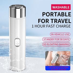 Electric Shavers Portable Pocket Mens Razor USB Laddning Floating Razor Car Mini Electric Aluminium Eloy Beard Knife Shaver 230925