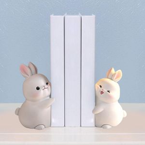 Decorative Objects Figurines Rabbit Bookend Book Organizer Support Bunny Ends Stopper Bookends for Living Room 230926