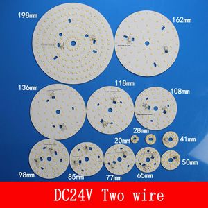 2 개의 와이어 DC24V LED 모듈 SMD2835 50mm85mm 108mm 162mm LED PCB 알루미늄 램프 플레이트 드라이버 전구 pannel Dowlight 소스 따뜻/화이트